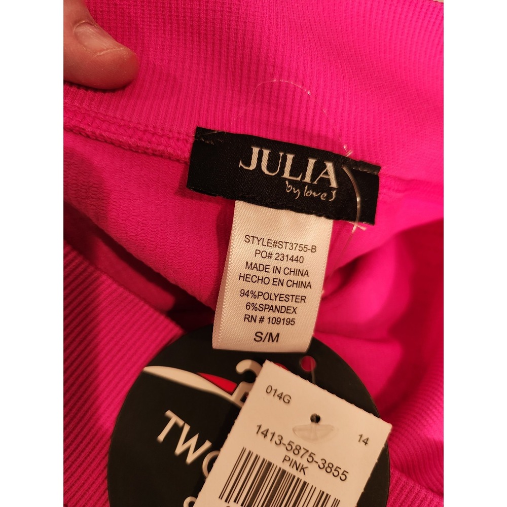 Hot Pink Mini Skirt w/Rainfall Rhinestone Pattern, Size S/M by‎ Brand JULIA, NWT - Picture 4 of 4